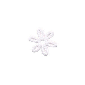 Applicatie bloem wit satijn effen klein 18 mm (ca. 100 stuks) - achterzijde