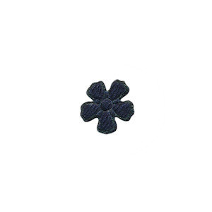 Applicatie bloem donker blauw vilt mini 15 mm (ca. 100 stuks)