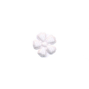 Applicatie bloem wit vilt mini 15 mm (ca. 100 stuks)