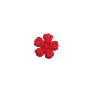 Applicatie bloem rood vilt mini 15 mm (ca. 100 stuks)
