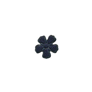 Applicatie bloem donker blauw satijn effen mini 15 mm (ca. 100 stuks) - achterzijde
