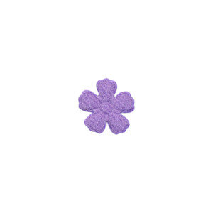 Applicatie bloem lila satijn effen mini 15 mm (ca. 100 stuks) - achterzijde