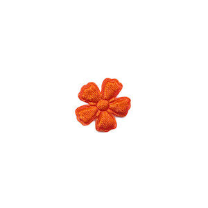Applicatie bloem oranje satijn effen mini 15 mm (ca. 100 stuks)
