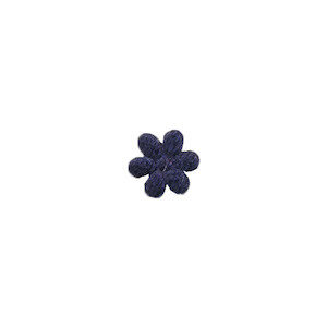 Applicatie bloem donker blauw satijn effen mini 10 mm (ca. 100 stuks) - achterzijde