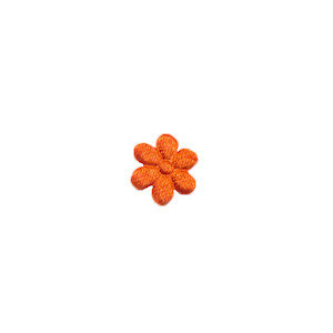 Applicatie bloem oranje satijn effen mini 10 mm (ca. 100 stuks)