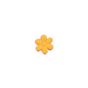 Applicatie bloem oranje satijn effen mini 10 mm (ca. 100 stuks) - achterzijde