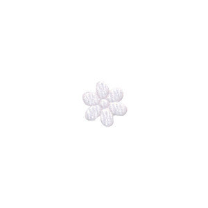 Applicatie bloem wit satijn effen mini 10 mm (ca. 100 stuks) - achterzijde