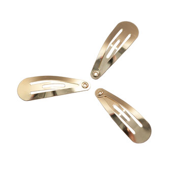 Klik-klak haarknipje (licht) goudkleurig 3,1 cm (ca. 100 stuks)