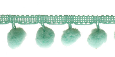 Pompom band appelblauwzeegroen 20 mm (ca. 16 meter)