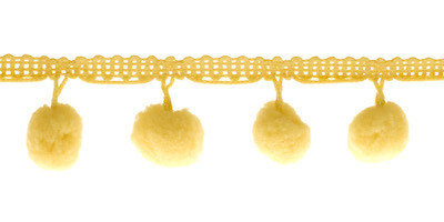 Pompom band zachtgeel 20 mm (ca. 16 meter)