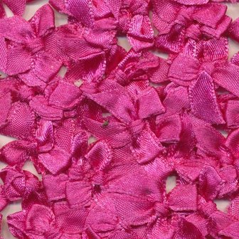 Satijnen strikjes fuchsia (ca. 100 stuks)