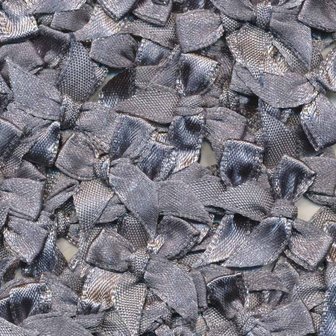 Satijnen strikjes grijs (ca. 100 stuks)