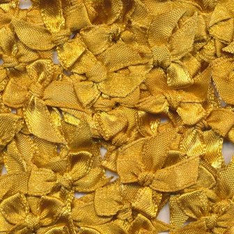 Satijnen strikjes oker geel (ca. 100 stuks)