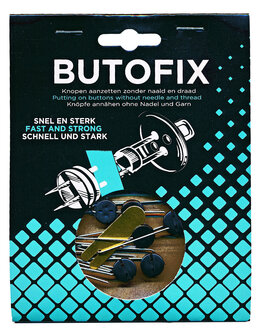 Butofix - knopen aanzetten zonder naald en draad - zwart (10 stuks per verpakking)