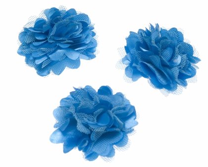 Bloem stof aqua ca. 5 cm (5 stuks)