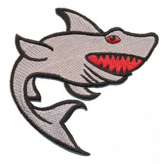 Opstrijkbare applicatie haai grijs (5 stuks)