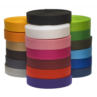 START-SET: Tassenband 20 mm 21 kleuren, elk 5 meter (ca. 105 m)