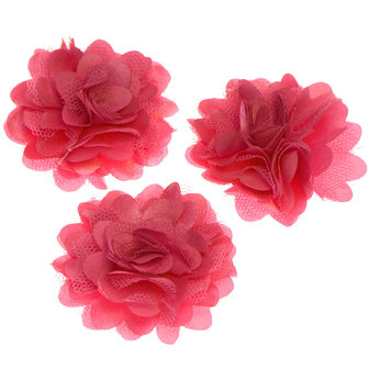 Bloem stof hard roze ca. 5 cm (5 stuks)