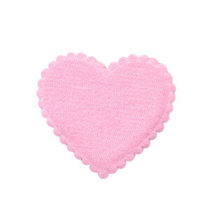 Applicatie hart roze vilt middel 35 x 35 mm (ca. 100 stuks)