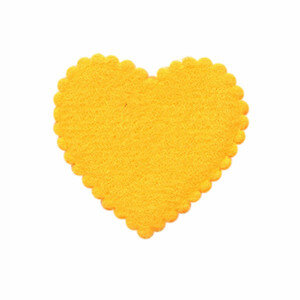 Applicatie hart oranje vilt middel 35 x 35 mm (ca. 100 stuks)