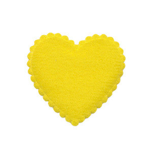 Applicatie hart geel vilt middel 35 x 35 mm (ca. 100 stuks)