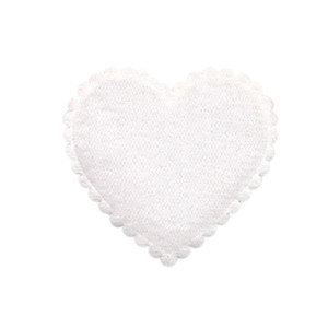 Applicatie hart wit vilt middel 35 x 35 mm (ca. 100 stuks)