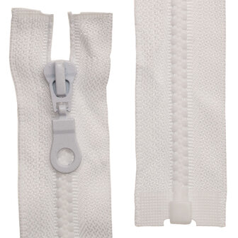 Deelbare bloktand rits maat 5 wit (#501) 75 cm (1 stuk)