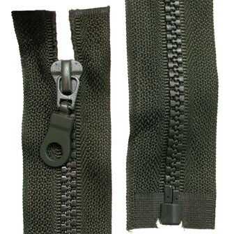 Deelbare bloktand rits maat 5 legergroen (#171) 75 cm (1 stuk)