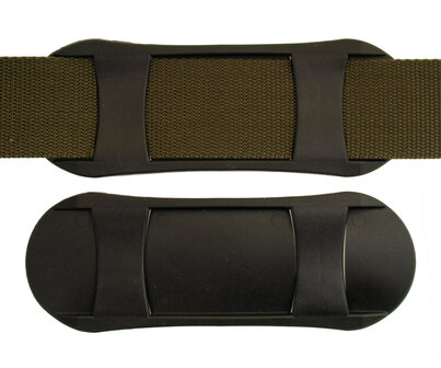 Ovale schouder pad 38 mm - zwart (1 stuk)