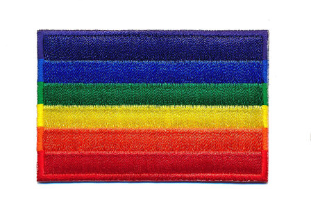 Opstrijkbare applicatie regenboog vlag (1 stuk)