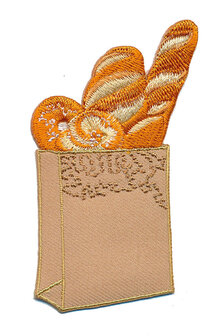 Opstrijkbare applicatie zak met lekkere broodjes (1 stuk)