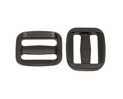 Schuifgesp zwart kunststof SLANK 20 mm - achterzijde