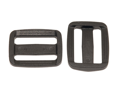 Schuifgesp zwart kunststof SLANK 25 mm - achterzijde