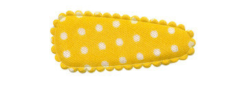 Haarkniphoesje geel met witte stip / polkadot 3 cm (ca. 20 stuks)