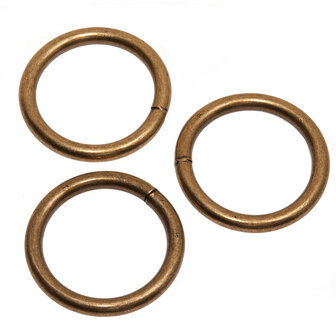Metalen O-ring bronskleurig gelast 30 x 4,5 mm (1 stuk)