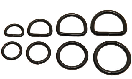 Serie D-ringen en O-ringen gelast staal ZWART
