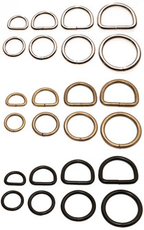 Metalen D-ring zilverkleurig gelast 15 x 3,0 mm (1 stuk)
