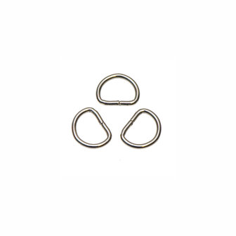 Metalen D-ring zilverkleurig 13 mm (ca. 100 stuks)