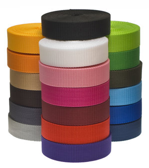START-SET: Tassenband 25 mm 21 kleuren, elk 5 meter (ca. 105 m)