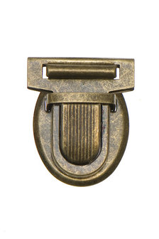 Metalen tas sluiting bronskleurig ca. 32x38 mm (10 stuks)
