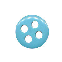 Knoop licht blauw met 4 grote gaten 19 mm (ca. 25 stuks)