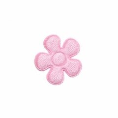 Applicatie bloem licht roze satijn effen klein 20 mm (ca. 25 stuks)