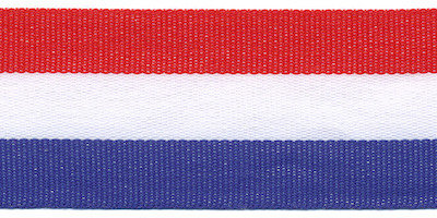 Rood-wit-blauw &#039;Nederlandse vlag&#039; grosgrain/ribsband 30 mm (ca. 25 m)