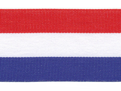 Rood-wit-blauw &#039;Nederlandse vlag&#039; grosgrain/ribsband 40 mm (ca. 25 m)