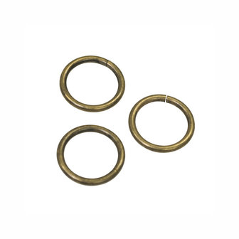 Metalen O-ring bronskleurig ZWAAR 20 mm (ca. 25 stuks)