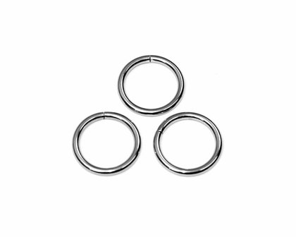 Metalen O-ring zilverkleurig ZWAAR 20 mm (ca. 25 stuks)
