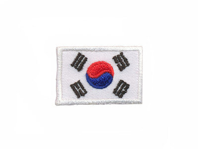 Opstrijkbare applicatie vlag Zuid Korea S (5 stuks)
