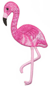 Opstrijkbare applicatie flamingo roze (5 stuks)
