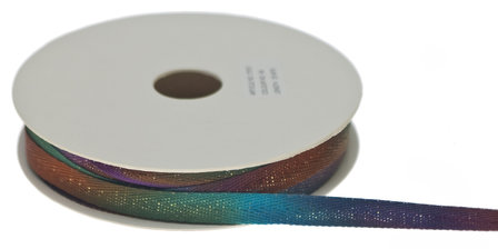 Multicolor keperband paars-blauw-groen-metallic 10 mm (ca. 25 m)