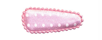 Haarkniphoesje satijn roze met witte stip 3 cm (ca. 20 stuks)